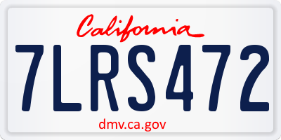 CA license plate 7LRS472