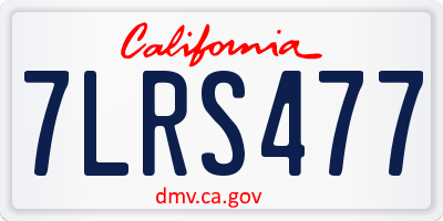 CA license plate 7LRS477