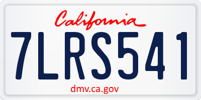 CA license plate 7LRS541