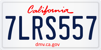 CA license plate 7LRS557