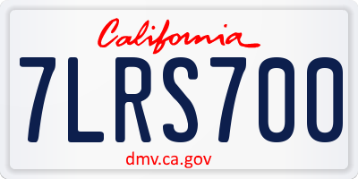 CA license plate 7LRS700