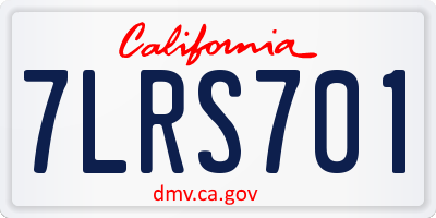 CA license plate 7LRS701