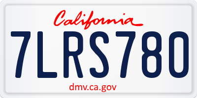 CA license plate 7LRS780