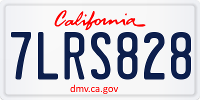 CA license plate 7LRS828