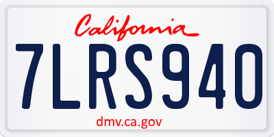CA license plate 7LRS940