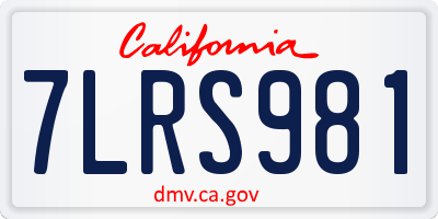 CA license plate 7LRS981