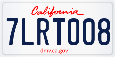 CA license plate 7LRT008