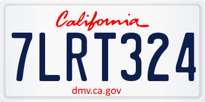 CA license plate 7LRT324