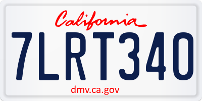 CA license plate 7LRT340