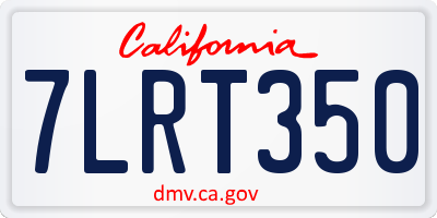 CA license plate 7LRT350
