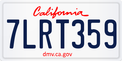 CA license plate 7LRT359