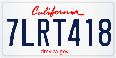 CA license plate 7LRT418