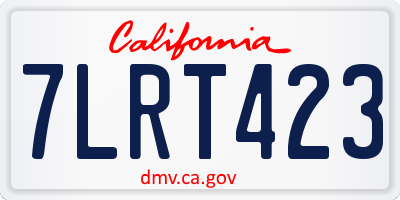 CA license plate 7LRT423