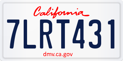 CA license plate 7LRT431