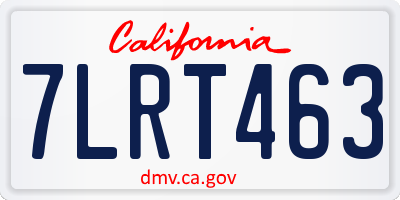 CA license plate 7LRT463