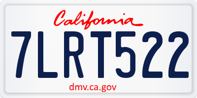 CA license plate 7LRT522