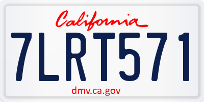CA license plate 7LRT571