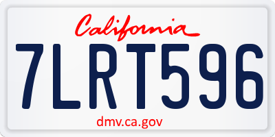 CA license plate 7LRT596