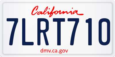 CA license plate 7LRT710