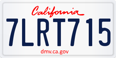 CA license plate 7LRT715
