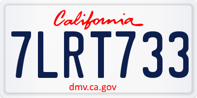 CA license plate 7LRT733