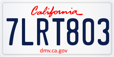 CA license plate 7LRT803
