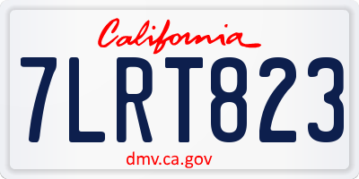 CA license plate 7LRT823