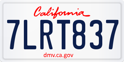 CA license plate 7LRT837