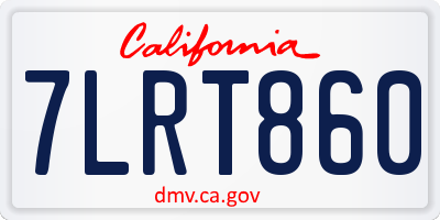 CA license plate 7LRT860