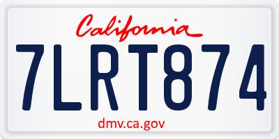 CA license plate 7LRT874