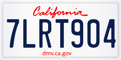 CA license plate 7LRT904