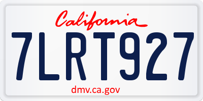 CA license plate 7LRT927