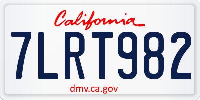 CA license plate 7LRT982