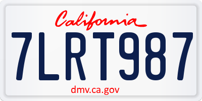 CA license plate 7LRT987