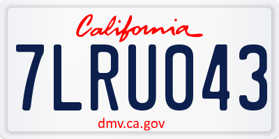 CA license plate 7LRU043