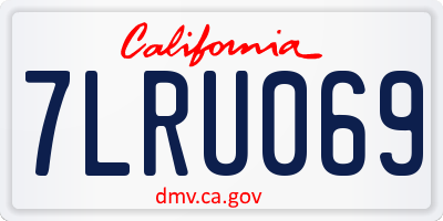 CA license plate 7LRU069