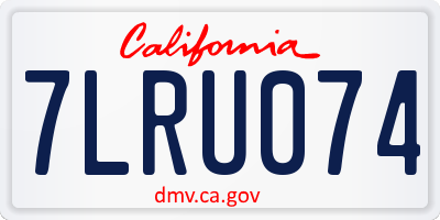 CA license plate 7LRU074