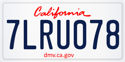 CA license plate 7LRU078