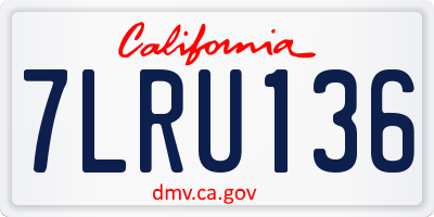 CA license plate 7LRU136