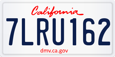 CA license plate 7LRU162