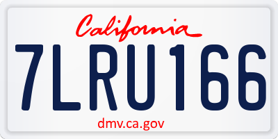 CA license plate 7LRU166