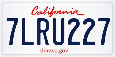 CA license plate 7LRU227