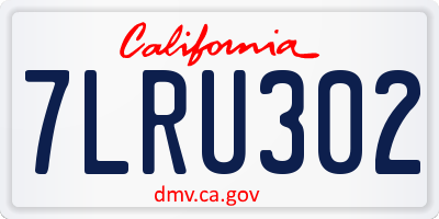 CA license plate 7LRU302