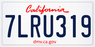 CA license plate 7LRU319