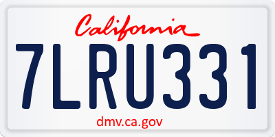 CA license plate 7LRU331