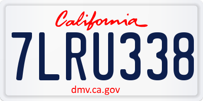 CA license plate 7LRU338