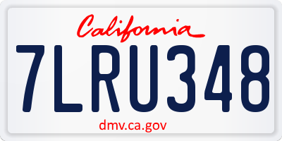 CA license plate 7LRU348