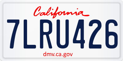 CA license plate 7LRU426