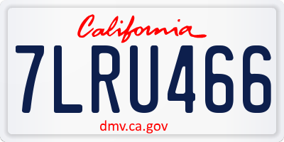 CA license plate 7LRU466