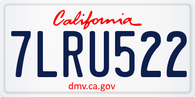 CA license plate 7LRU522